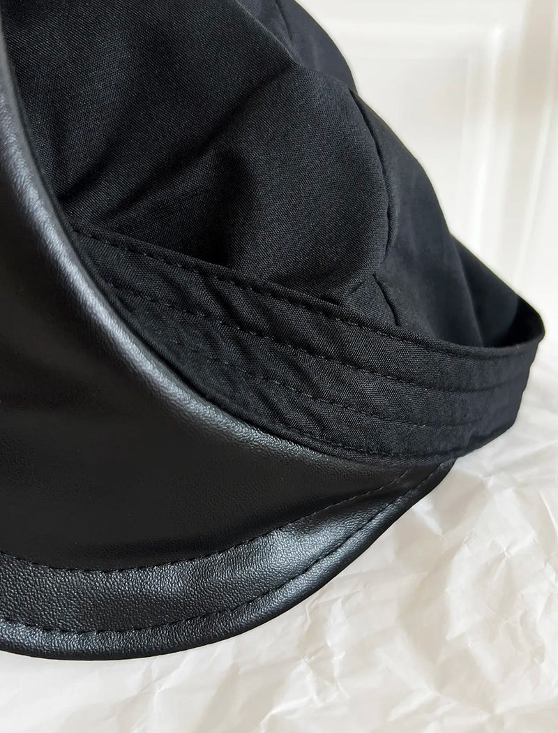 Faux Leather Beret