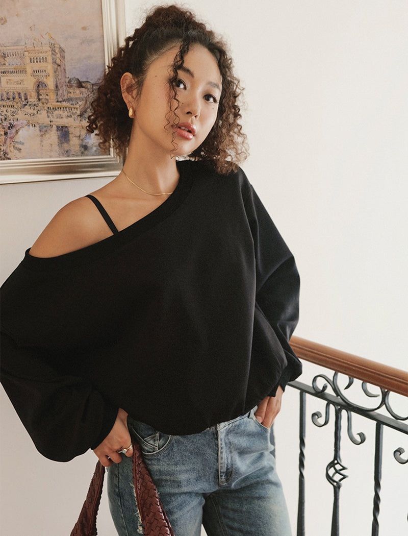 One-Shoulder Oversized Casual Top