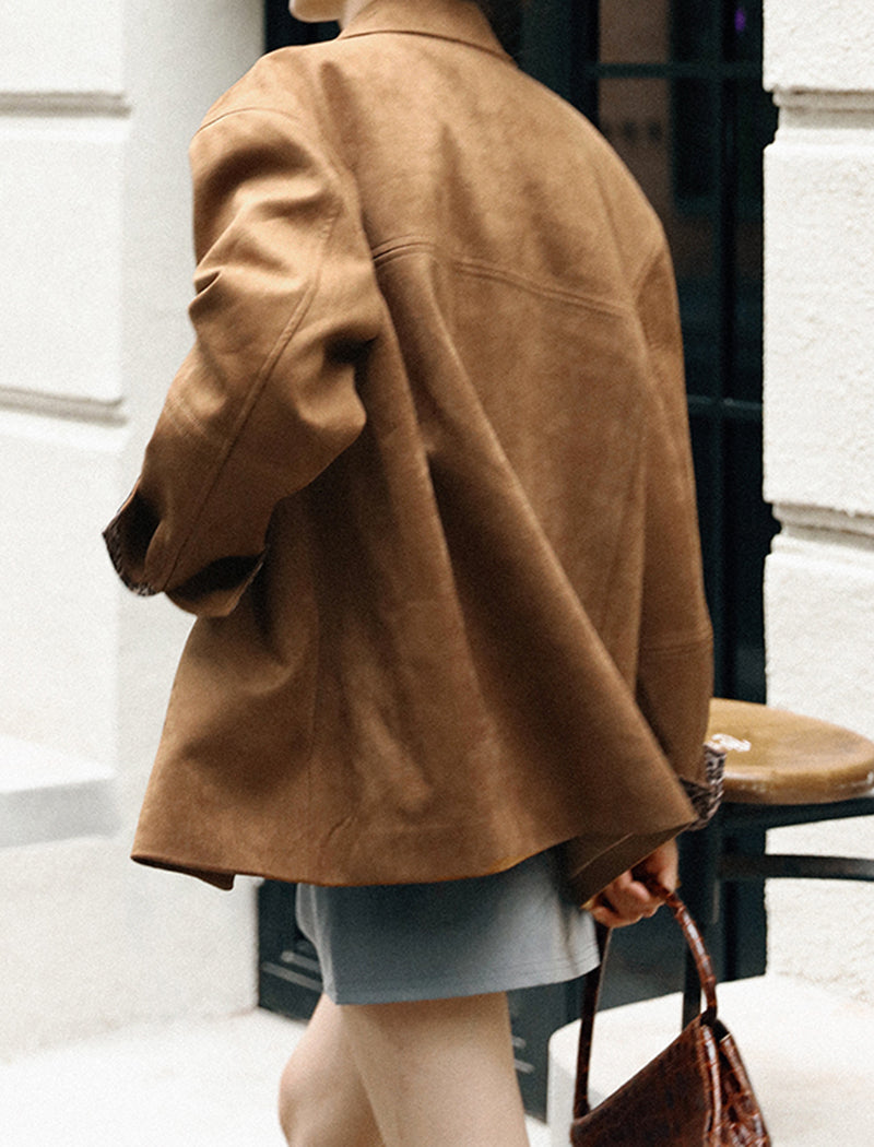 Oversized Jacket with Leopard Print