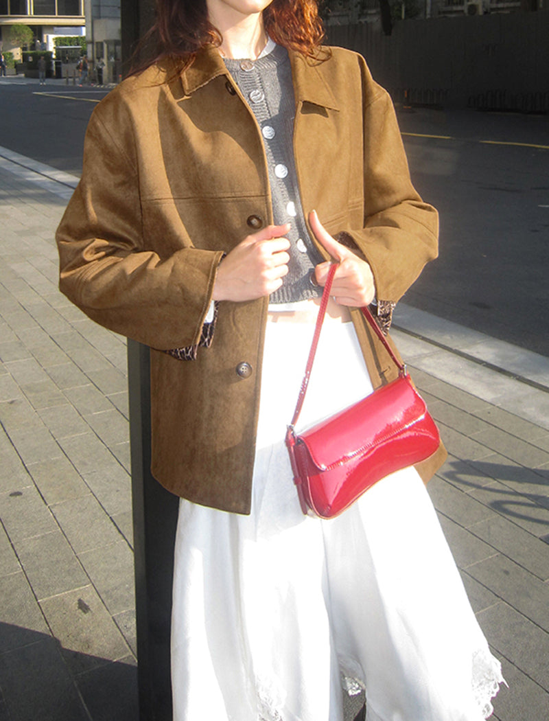 Oversized Jacket with Leopard Print