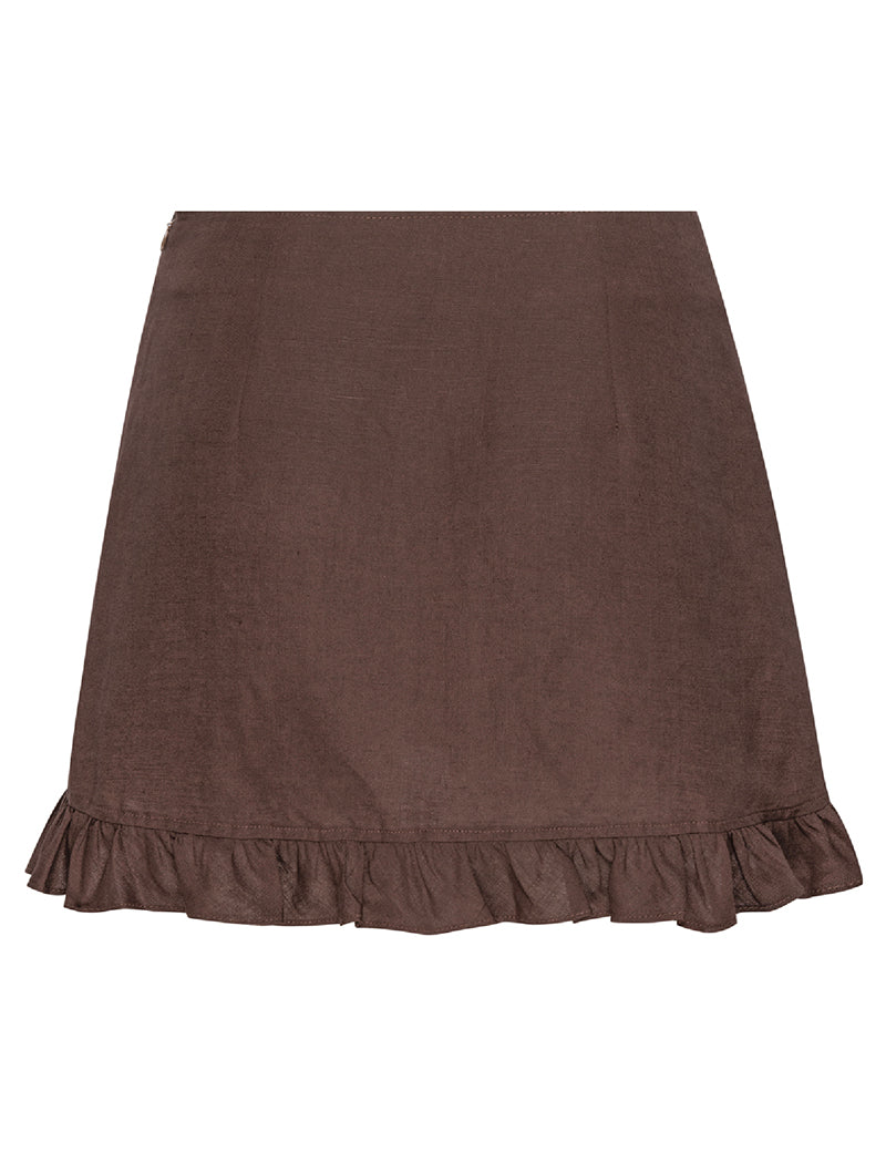 Ruffled Wrap Mini Skirt