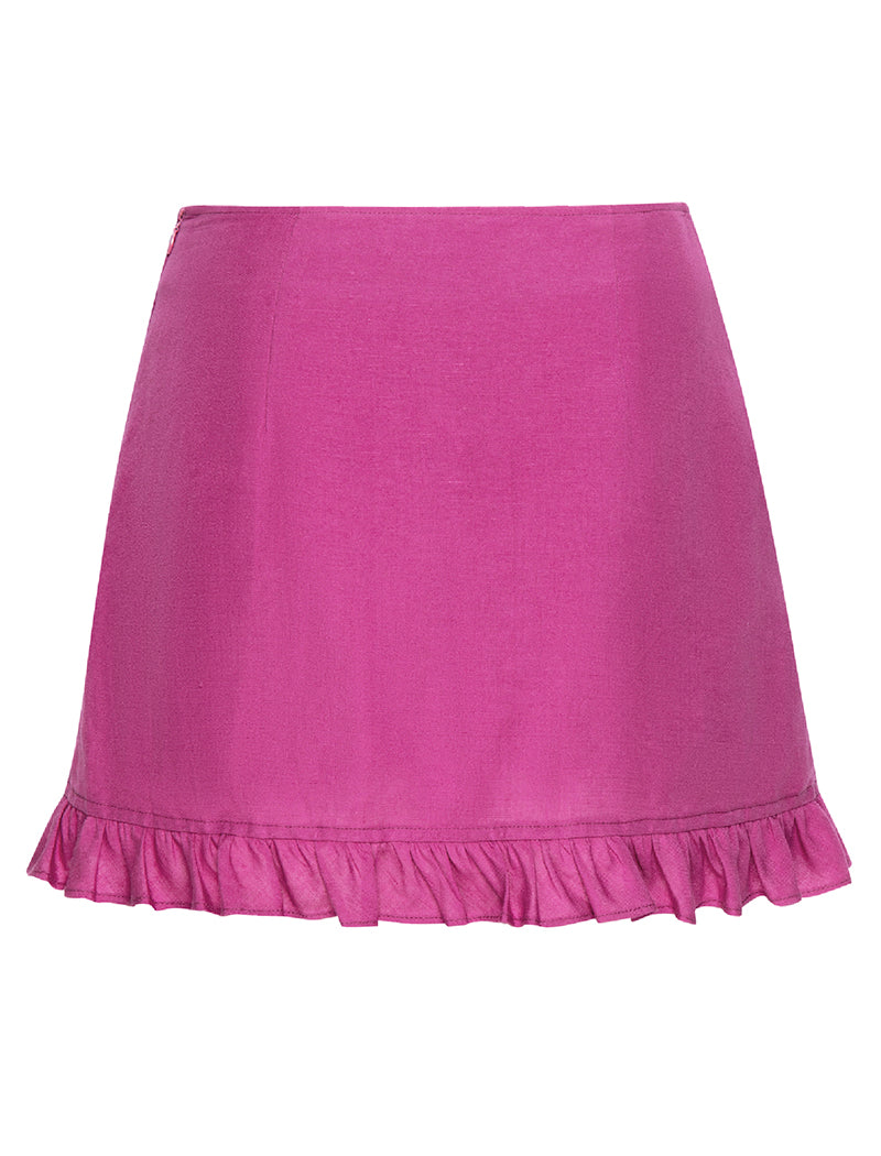 Ruffled Wrap Mini Skirt