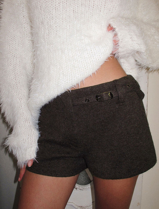 Tailored Shorts with Buckle Detail