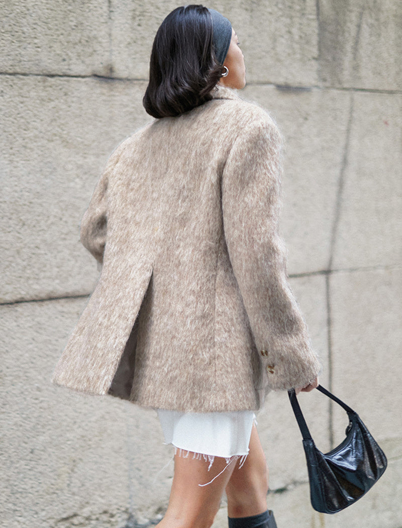 Textured Button-Up Coat