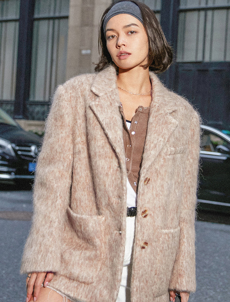 Textured Button-Up Coat