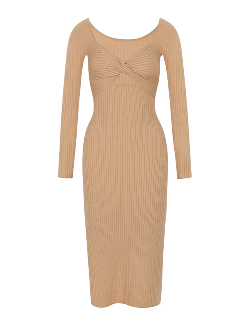 Cutout Ribbed Knit Bodycon Dress